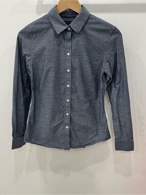 Banana Republic women's Charcoal Blue Button-Down Dress Shirt